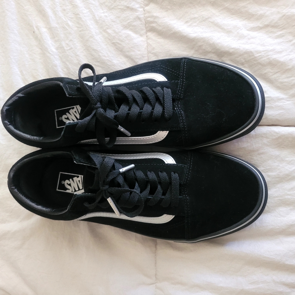 Vans Wards OLD SKOOL Men's Black/Black/Silver Suede 11.5 Skate Low Shoe - Picture 4 of 7